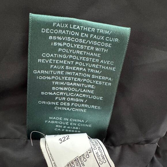 Lauren Ralph Lauren Black Long Down Hooded Quilted Puffer Coat Medium - Picture 16 of 16